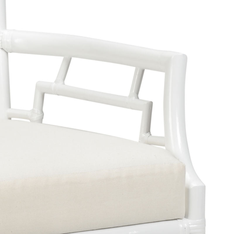 Wild Palm Rattan Frame White Armchair-Club Chairs-Wildwood-LOOMLAN