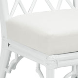 Wild Palm Rattan Frame White Side Chair-Dining Chairs-Wildwood-LOOMLAN