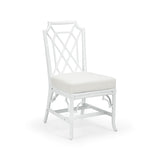 Wild Palm Rattan Frame White Side Chair-Dining Chairs-Wildwood-LOOMLAN