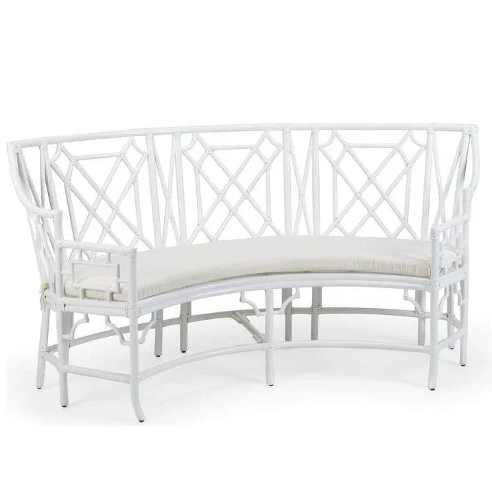 Wild Palm Rattan Framed Curved Settee - LOOMLAN - Wildwood - Bedroom Benches