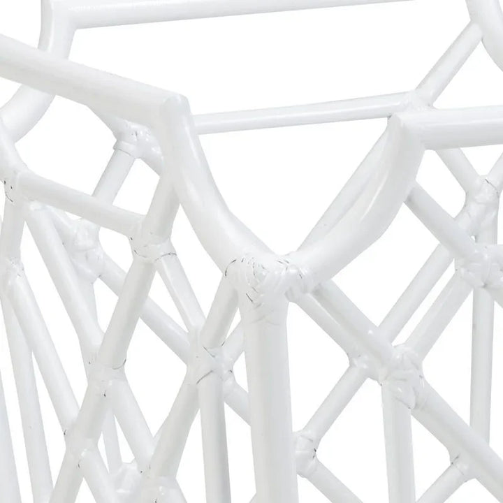 Wild Palm Rattan Framed White Planter - LOOMLAN - Wildwood - Planters