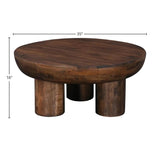 Wilder Wooden Round Coffee Table-Coffee Tables-LH Imports-LOOMLAN