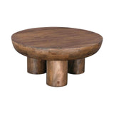 Wilder Wooden Round Coffee Table-Coffee Tables-LH Imports-LOOMLAN