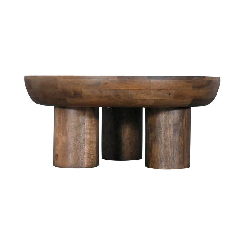 Wilder Wooden Round Coffee Table-Coffee Tables-LH Imports-LOOMLAN