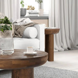 Wilder Wooden Round Coffee Table-Coffee Tables-LH Imports-LOOMLAN