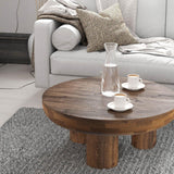 Wilder Wooden Round Coffee Table-Coffee Tables-LH Imports-LOOMLAN