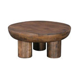 Wilder Wooden Round Coffee Table-Coffee Tables-LH Imports-LOOMLAN