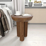 Wilder Wooden Round Side Table-Side Tables-LH Imports-LOOMLAN