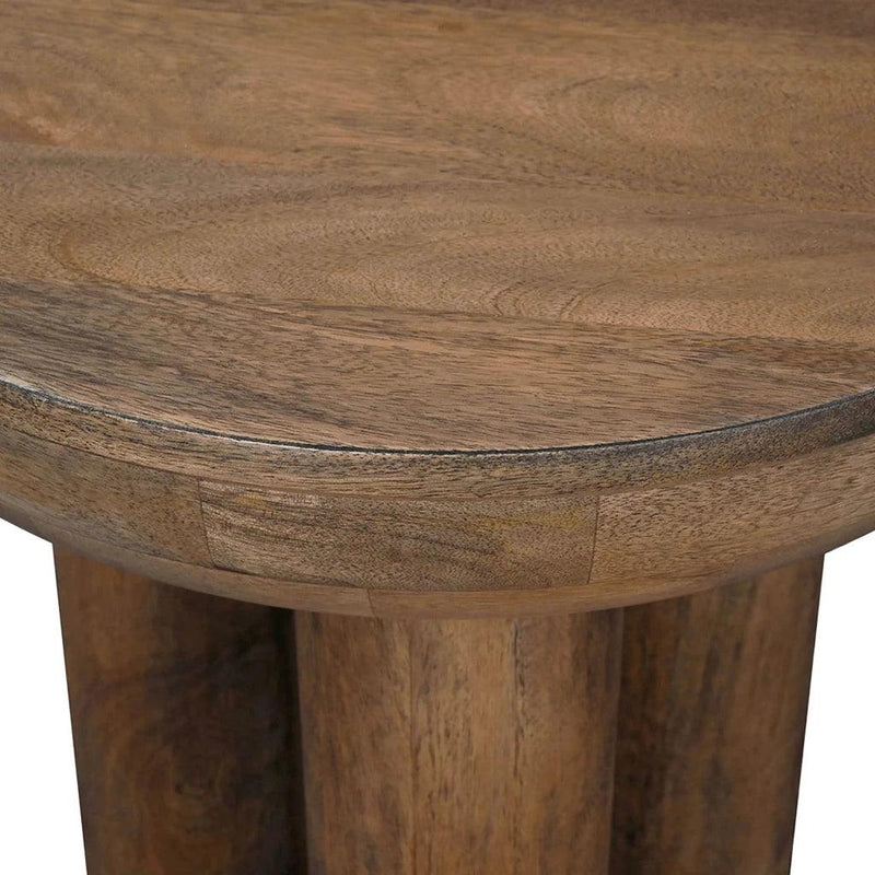 Wilder Wooden Round Side Table-Side Tables-LH Imports-LOOMLAN