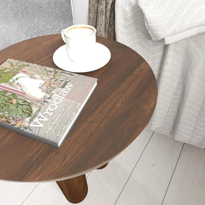 Wilder Wooden Round Side Table-Side Tables-LH Imports-LOOMLAN