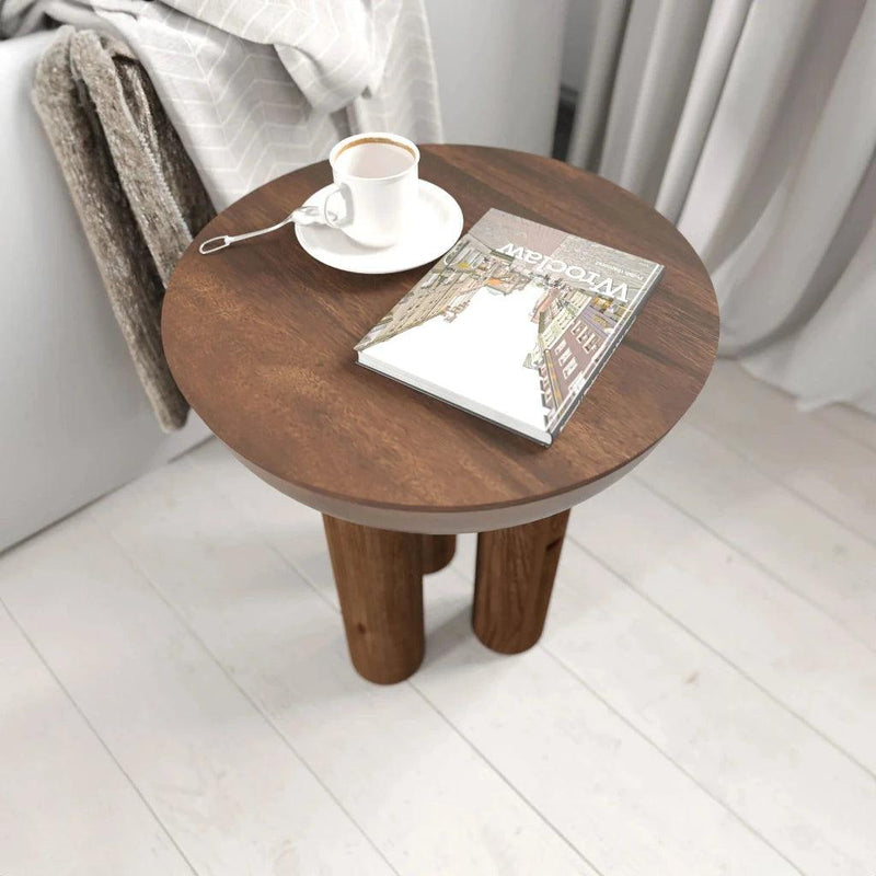 Wilder Wooden Round Side Table-Side Tables-LH Imports-LOOMLAN