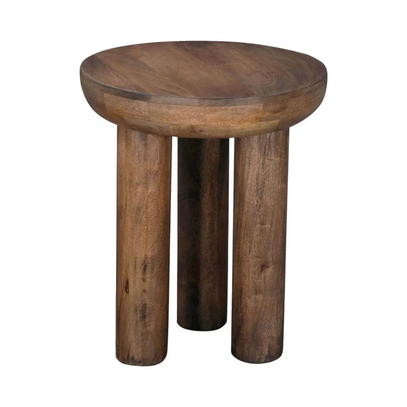 Wilder Wooden Round Side Table-Side Tables-LH Imports-LOOMLAN