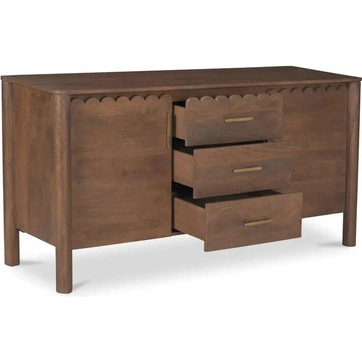 Wiley Wood Vintage Brown 3 Drawer Sideboard - LOOMLAN - Moe's Home - Sideboards