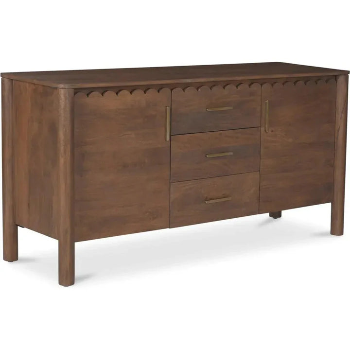 Wiley Wood Vintage Brown 3 Drawer Sideboard - LOOMLAN - Moe's Home - Sideboards