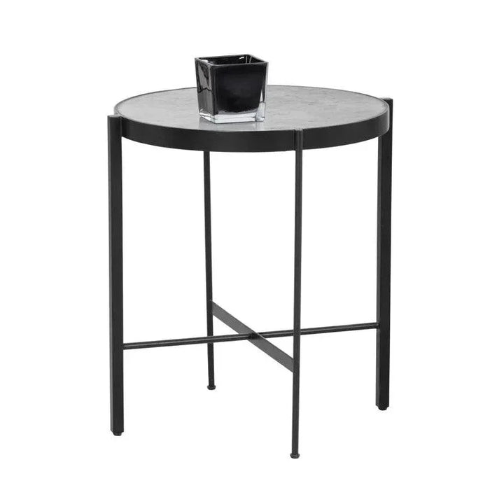 Willem End Table White Marble Black Base - LOOMLAN - SUNPAN - Side Tables