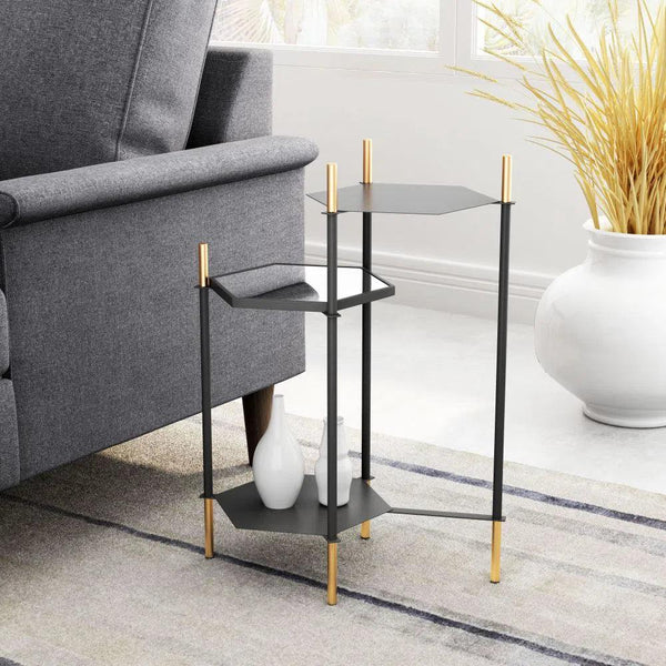 William Side Table Gold & Black