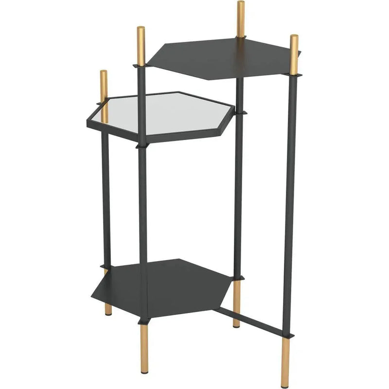 William Side Table Gold & Black