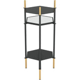 William Side Table Gold & Black