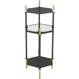 William Side Table Gold & Black