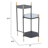 William Side Table Gold & Black