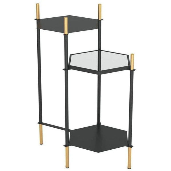 William Side Table Gold & Black Side Tables LOOMLAN By Zuo Modern