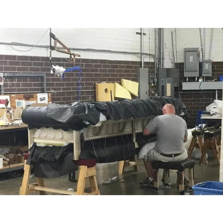 Williamsburg Burgundy Red Leather Sofa Made the USA - LOOMLAN - Uptown Sebastian - Sofas & Loveseats