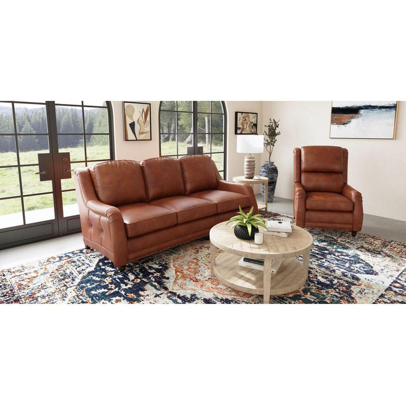 Williamsburg Burgundy Red Leather Sofa Made the USA