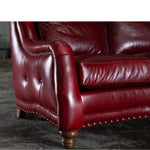 Williamsburg Burgundy Red Leather Sofa Made the USA