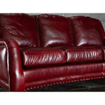 Williamsburg Burgundy Red Leather Sofa Made the USA