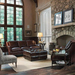 Williamsburg Burgundy Red Leather Sofa Made the USA