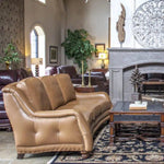 Williamsburg Burgundy Red Leather Sofa Made the USA