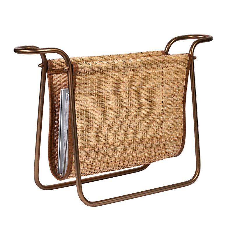 Handwoven Rattan Magazine Rack | LOOMLAN