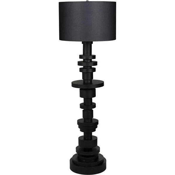 Wilton Black Steel Floor Lamp with Shade-Floor Lamps-Noir-LOOMLAN