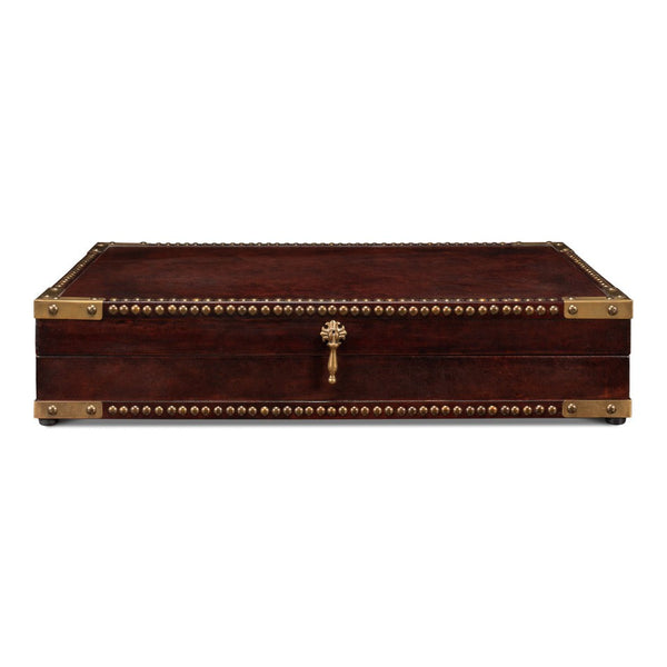 Winchester Box Leather Decorative Box-Boxes & Bowls-Sarreid-LOOMLAN