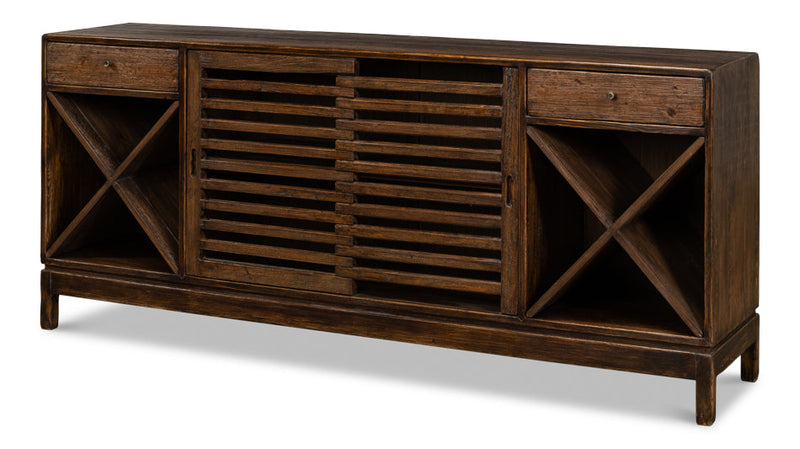 Wine Bar Cabinet With Drawers-Home Bar Cabinets-Sarreid-LOOMLAN