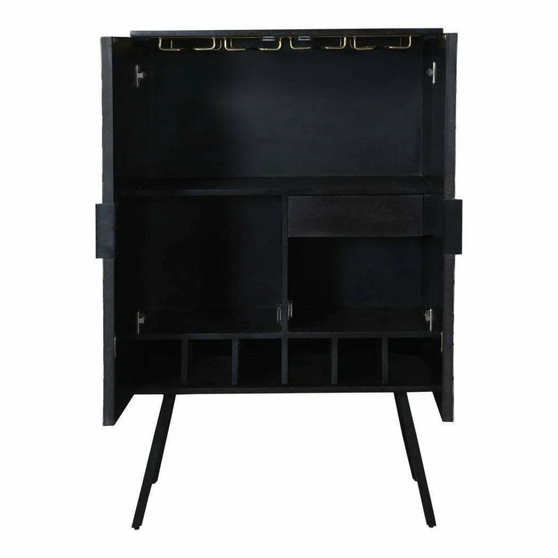 Wine Cabinet Black and White Retro Bar Home Bar Cabinets LOOMLAN By Moe's Home