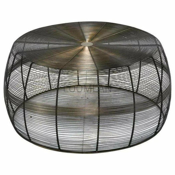 Wire Mesh Industrial Drum Round Coffee Table