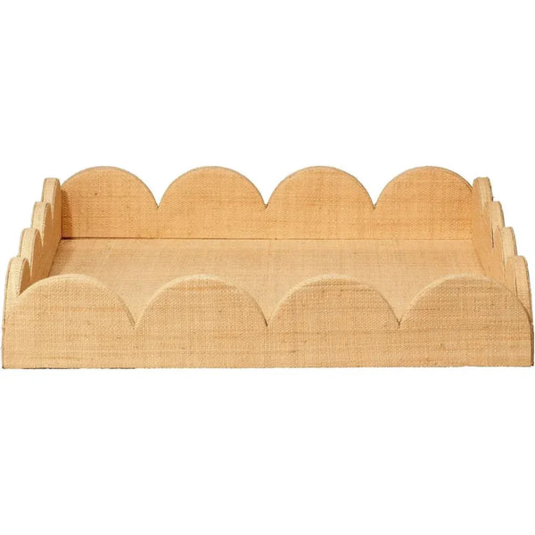Wonderland Scalloped Raffia Tray