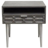 Wood 1-Drawer Accent Table Smoke Grey