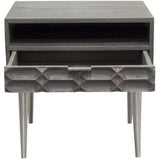 Wood 1-Drawer Accent Table Smoke Grey