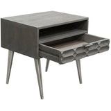 Wood 1-Drawer Accent Table Smoke Grey