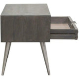 Wood 1-Drawer Accent Table Smoke Grey