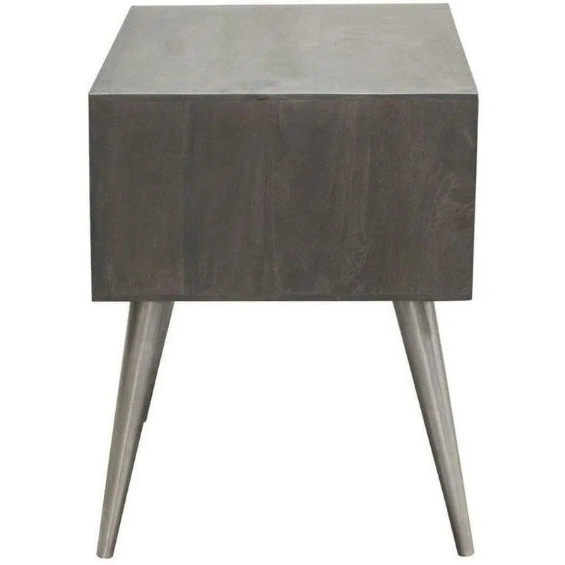 Wood 1-Drawer Accent Table Smoke Grey