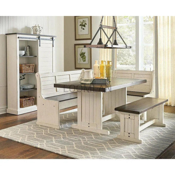 Wood Corner Breakfast Nook Dining Set