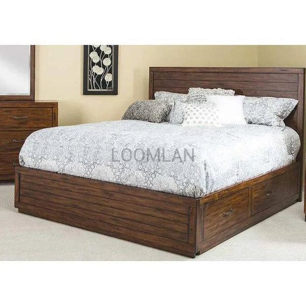 Wood Platform California King Size Bed Frame With Drawers Beds LOOMLAN By Sunny D