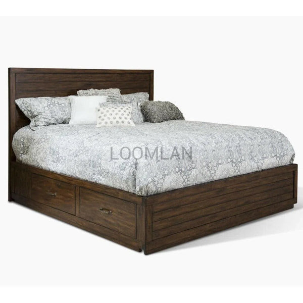 Wood Platform California King Size Bed Frame With Drawers Beds LOOMLAN By Sunny D