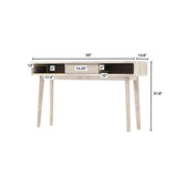 Wood Top Wood Base Color Slim Console Sofa Table with Shelves-Console Tables-LH Imports-LOOMLAN