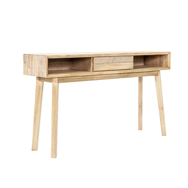 Wood Top Wood Base Color Slim Console Sofa Table with Shelves-Console Tables-LH Imports-LOOMLAN