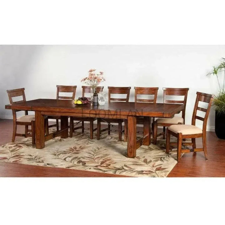 Wooden Extending Dining Table with-Dining Tables-Sunny D-LOOMLAN