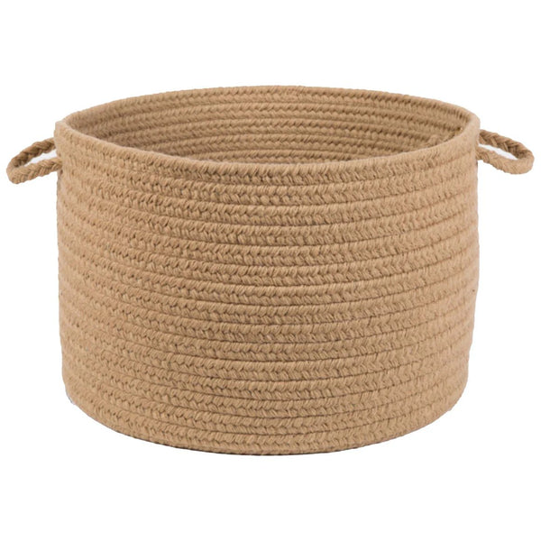 Wool Solids Flat Braid Handmade Basket